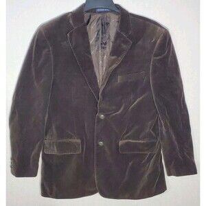 Sport Jacket Coat Vittorio St. Angelo Velvet Velour Dark Brn Blazer Men’s Sz 40r
